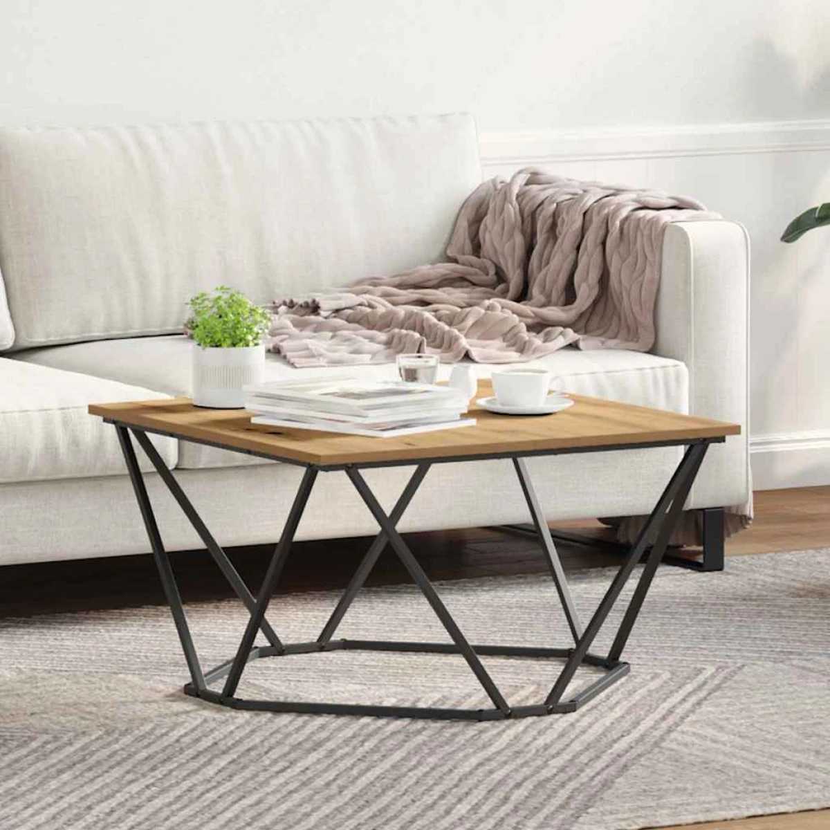 VidaXL Coffee Table 80x80x45 cm Black Oak Living Room by vidaXL