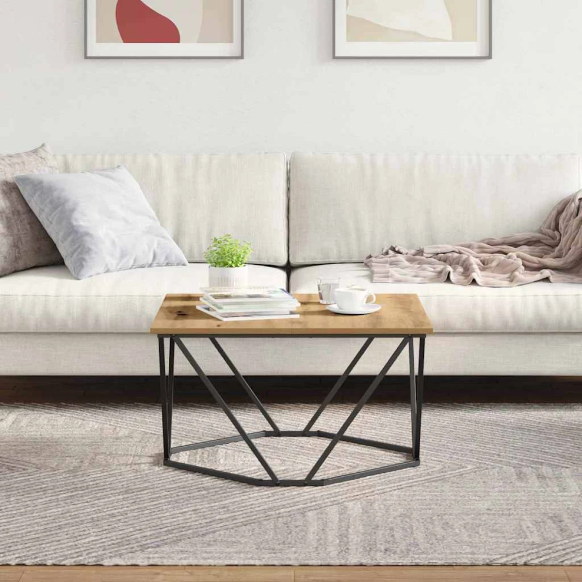 VidaXL Coffee Table 80x80x45 cm Black Oak Living Room by vidaXL