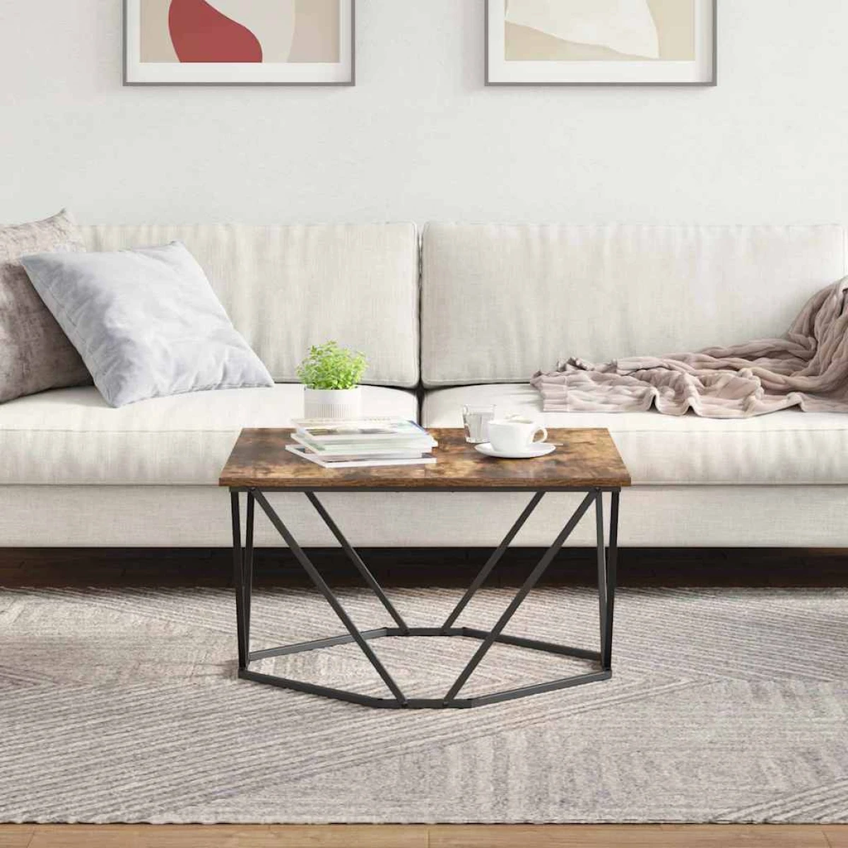 vidaXL VidaXL Coffee Table 80x80x45 cm Black Oak Living Room - Coffee Table