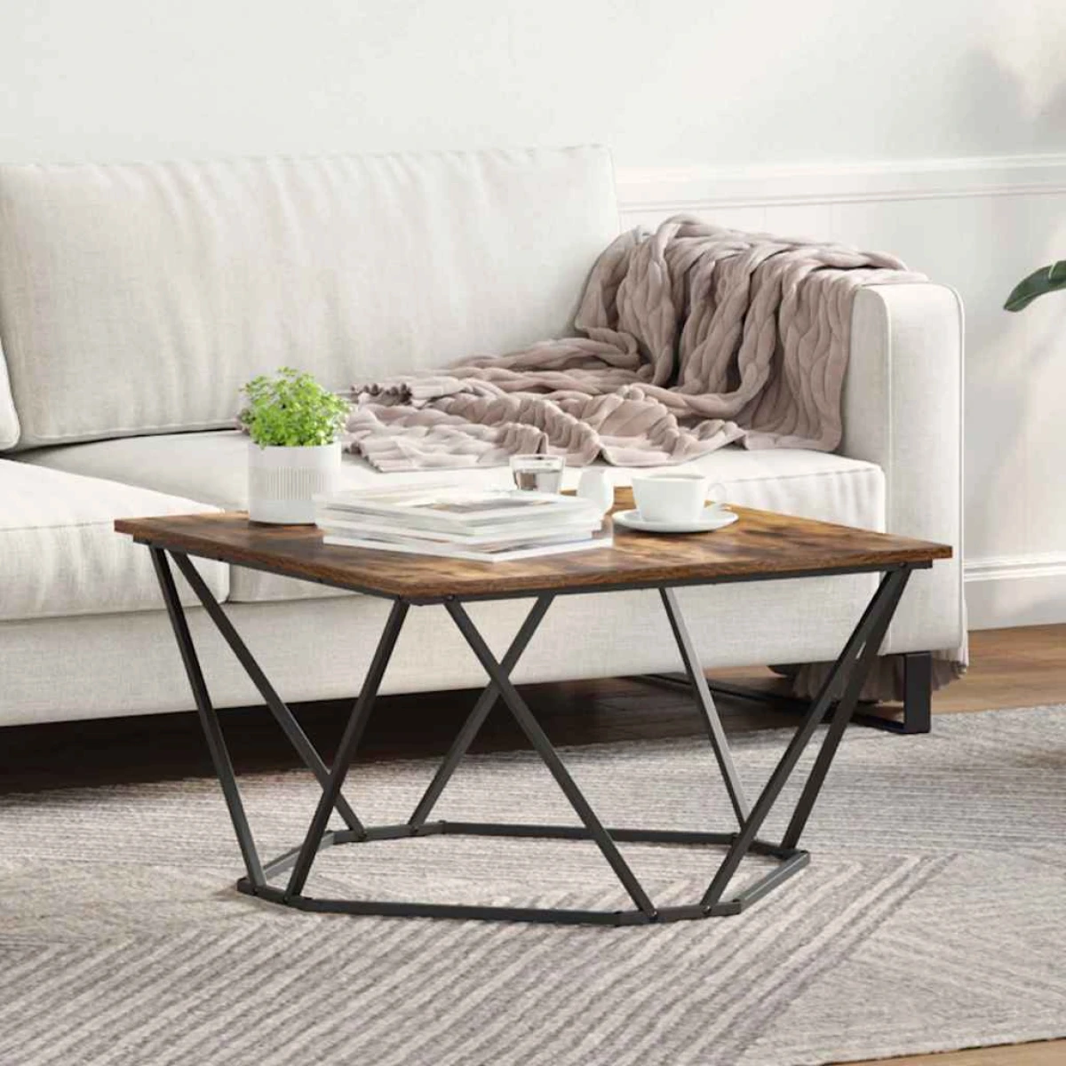 VidaXL Coffee Table 80x80x45 cm Black Oak Living Room by vidaXL
