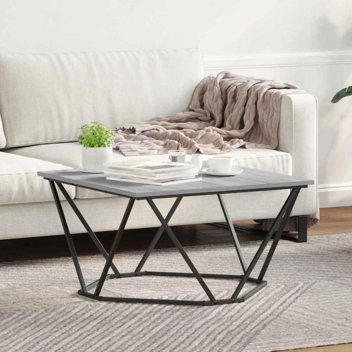 VidaXL Coffee Table 80x80x45 cm Black Oak Living Room by vidaXL