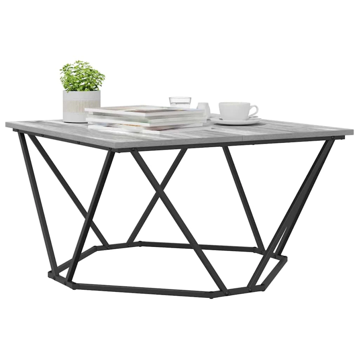 VidaXL Coffee Table 80x80x45 cm Black Oak Living Room by vidaXL