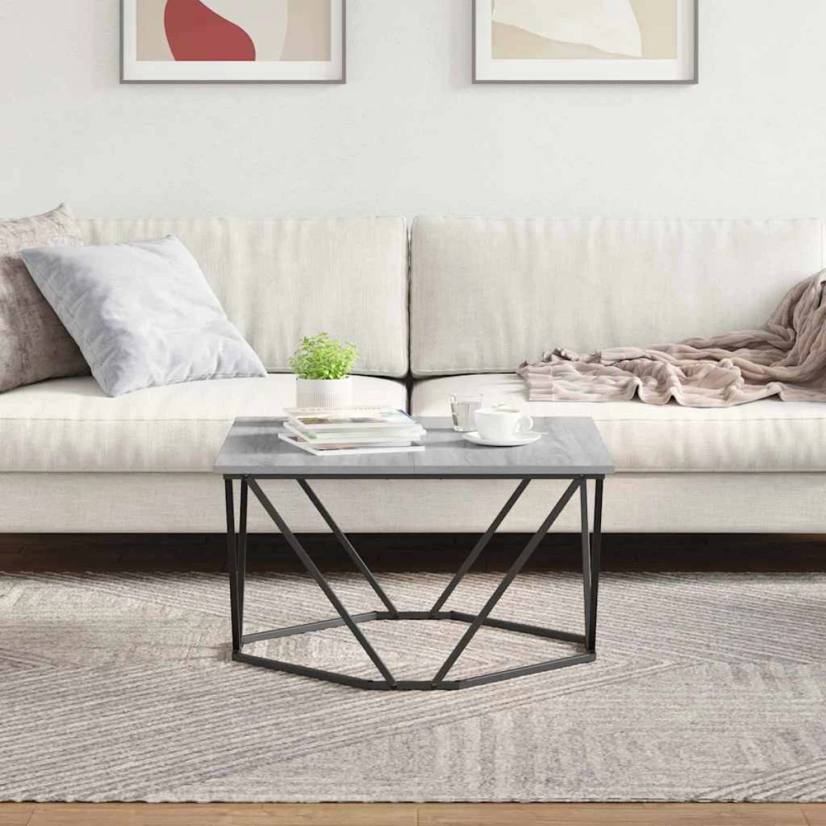 VidaXL Coffee Table 80x80x45 cm Black Oak Living Room by vidaXL