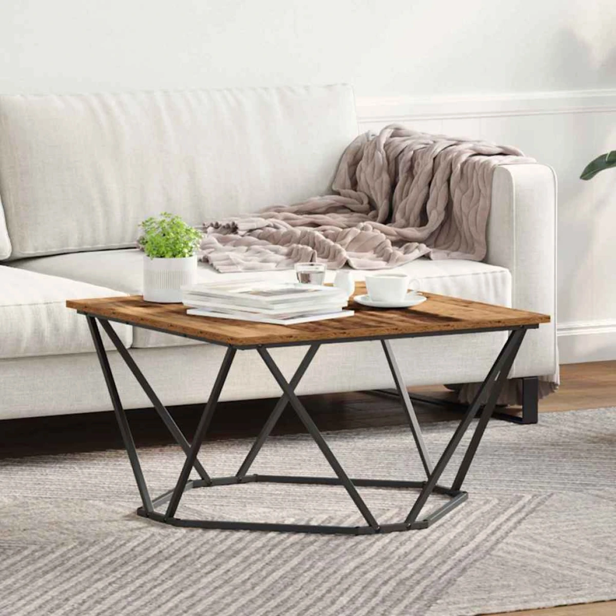 vidaXL VidaXL Coffee Table 80x80x45 cm Black Oak Living Room - Coffee Table