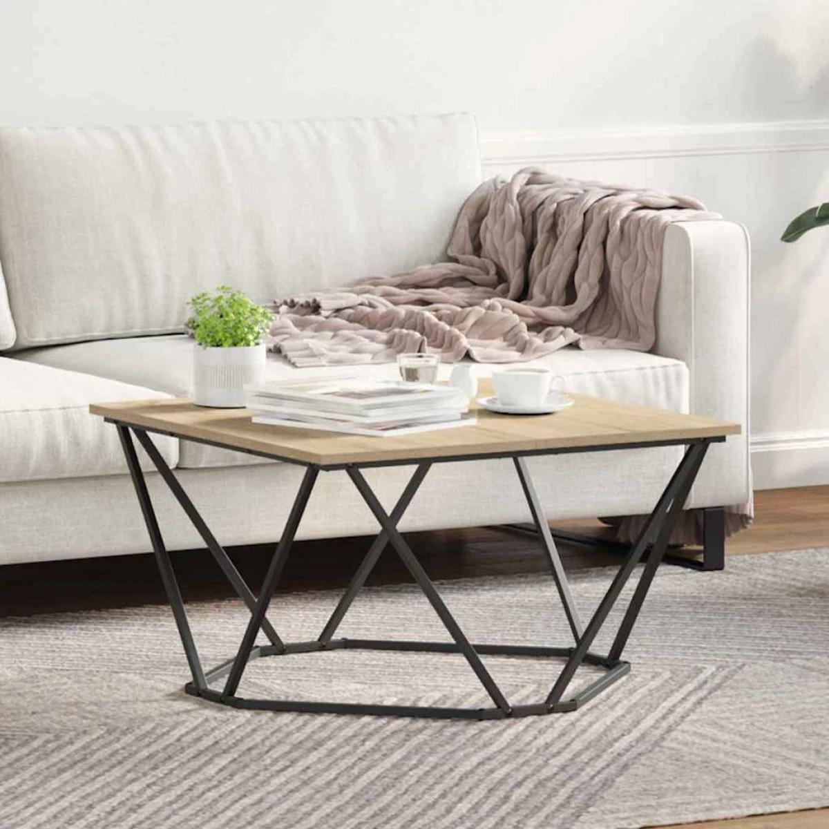 vidaXL VidaXL Coffee Table 80x80x45 cm Black Oak Living Room - Coffee Table