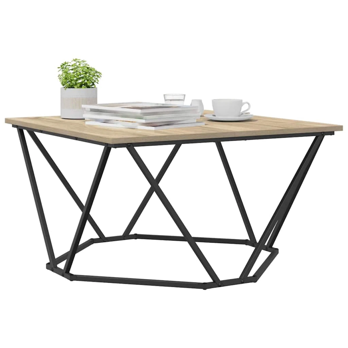 vidaXL VidaXL Coffee Table 80x80x45 cm Black Oak Living Room - Coffee Table