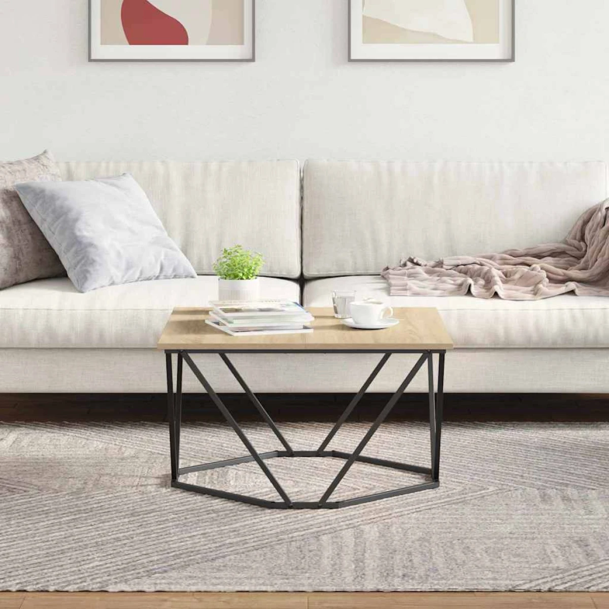 vidaXL VidaXL Coffee Table 80x80x45 cm Black Oak Living Room - Coffee Table