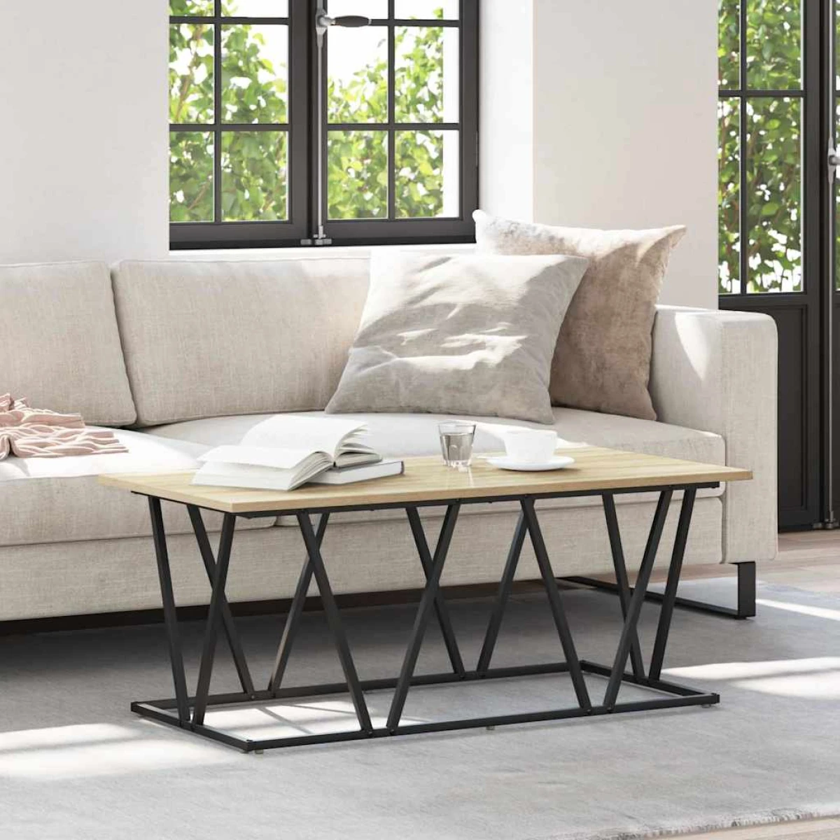 vidaXL VidaXL Coffee Table 100 x 50 x 40 cm Black Oak Living - Coffee Table