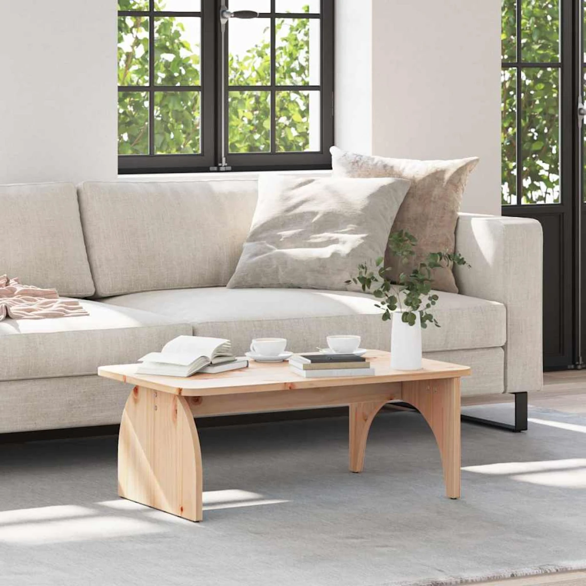 VidaXL Coffee Table 80 x 50 x 31 cm Natural Pine Living Room by vidaXL