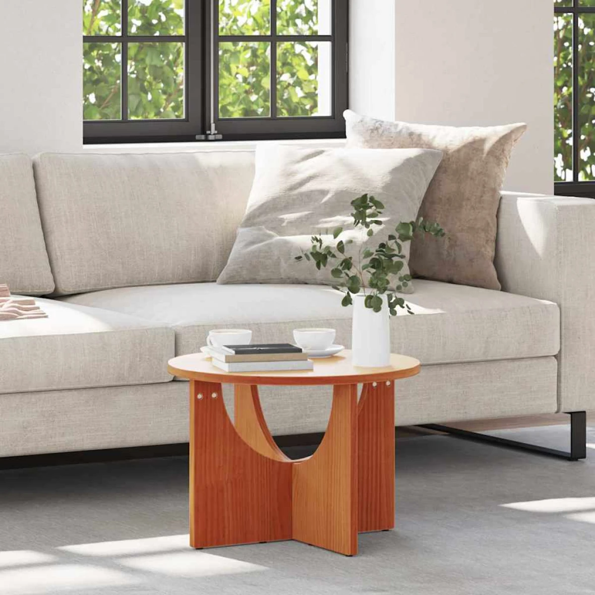 VidaXL Coffee Table 50 x 50 x 35 cm Solid Pine Living Room by vidaXL