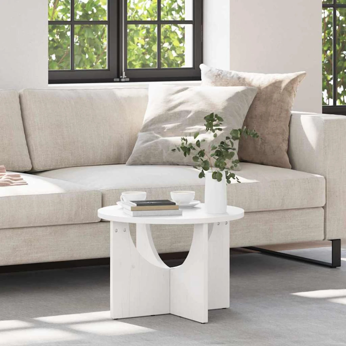 VidaXL Coffee Table 50 x 50 x 35 cm Solid Pine Living Room by vidaXL