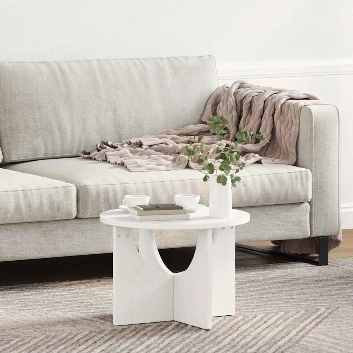 VidaXL Coffee Table 50 x 50 x 35 cm Solid Pine Living Room by vidaXL
