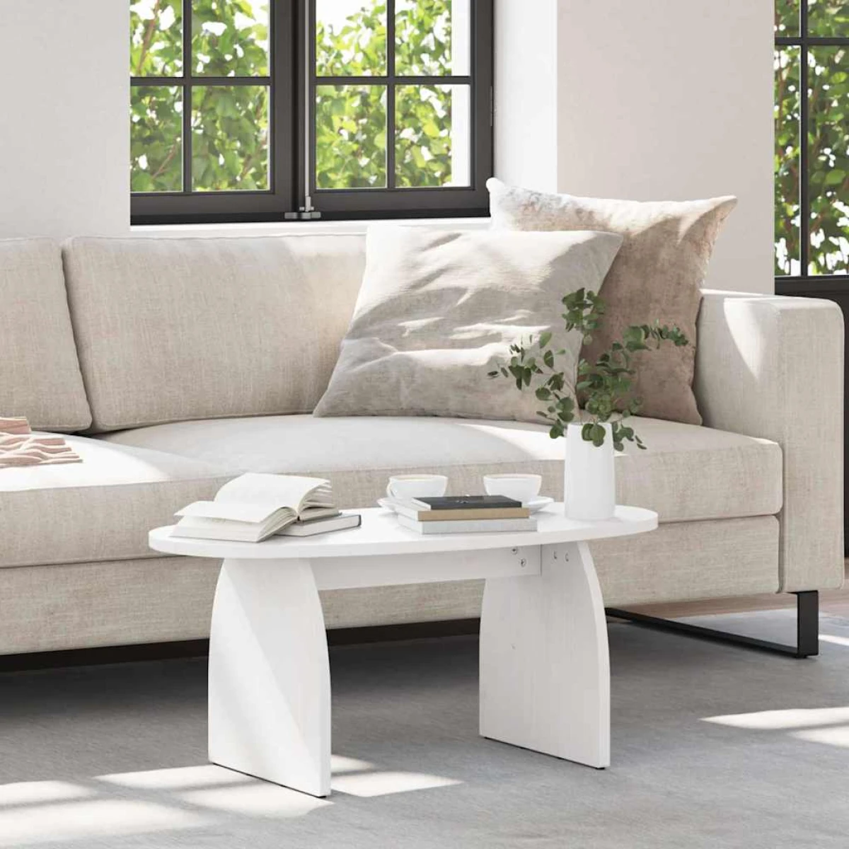 VidaXL Coffee Table 80x40x35 cm Natural Pine Living Room by vidaXL