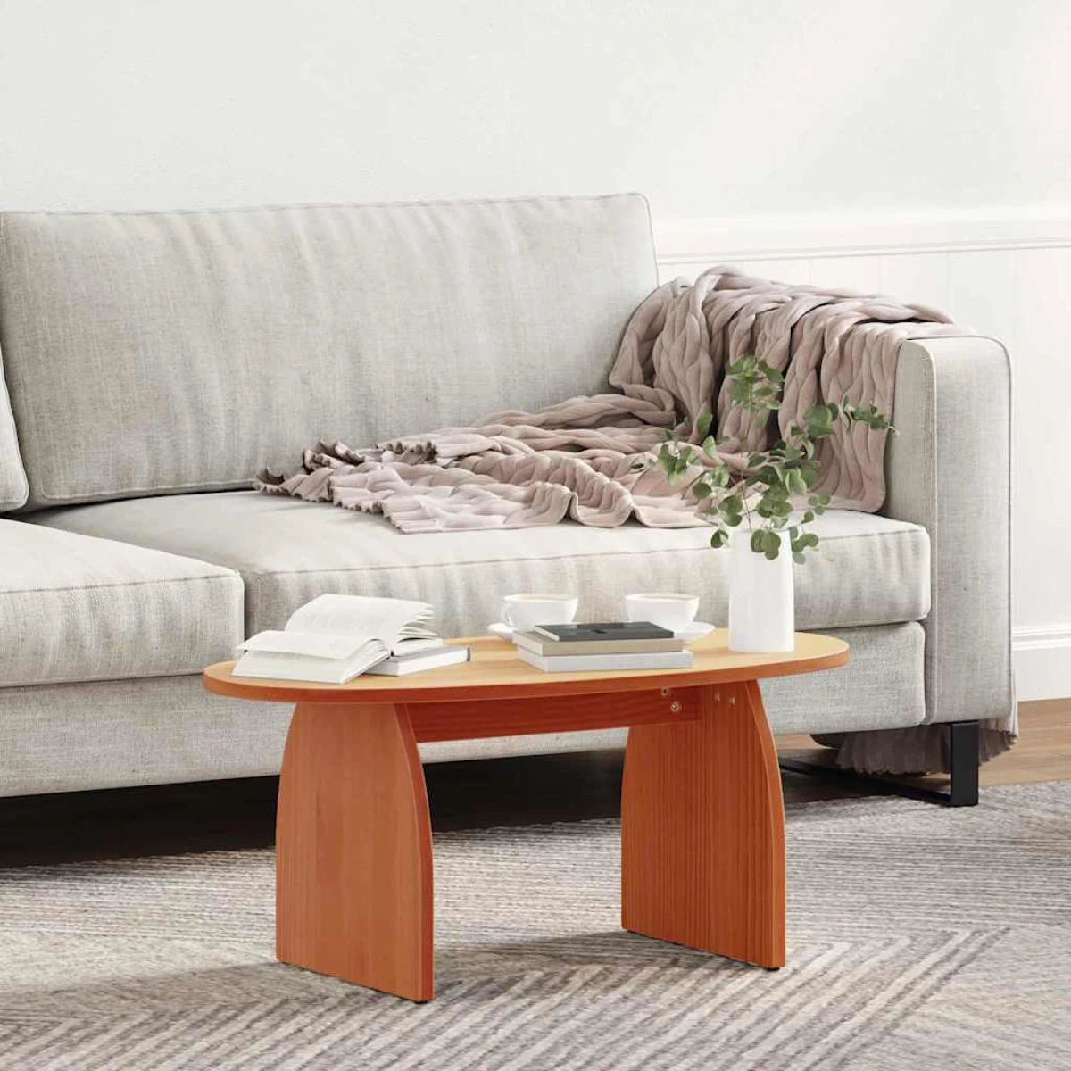vidaXL VidaXL Coffee Table 80x40x35 cm Natural Pine Living Room - Coffee Table