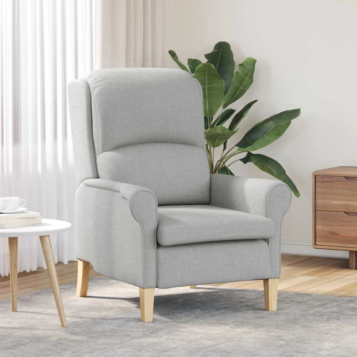 vidaXL VidaXL Armchair 76x94x102 cm Light Grey Fabric Living Room - Armchair