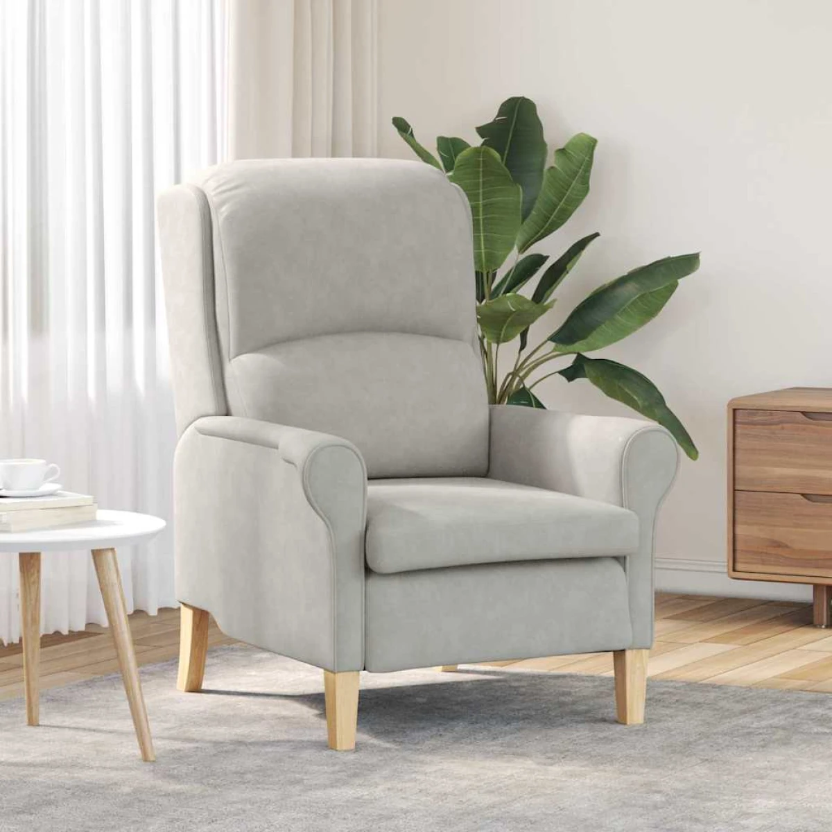 VidaXL Armchair Taupe 76x94x102 Cm Microfibre Living Room by vidaXL