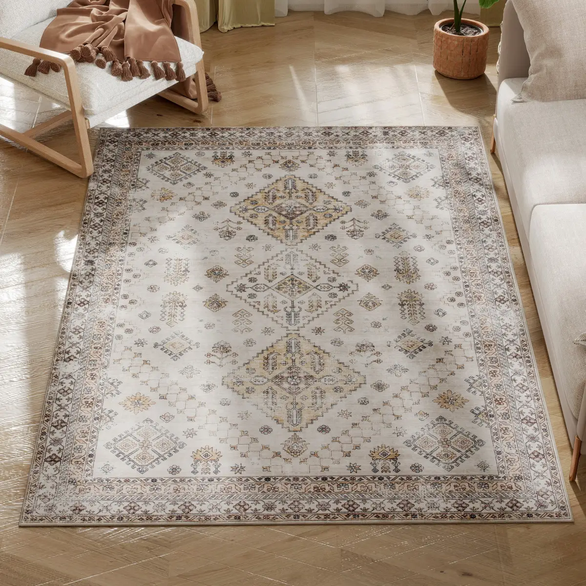 HOMCOM HOMCOM Flannel Non-Slip Washable Rug for Living Room - Rug