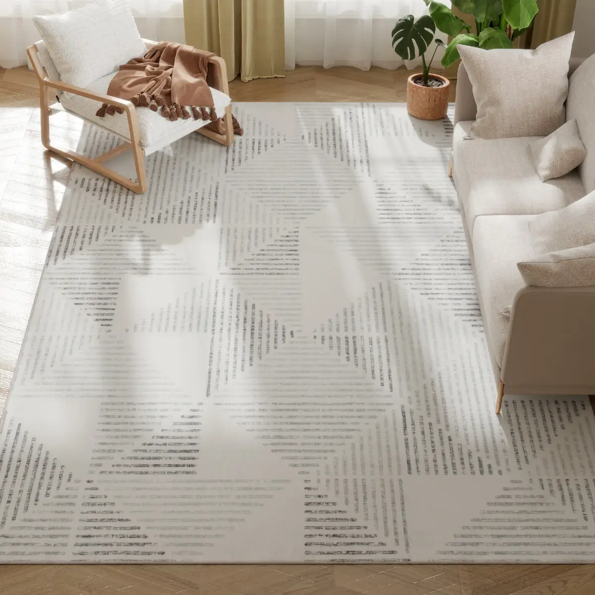 HOMCOM Non-Slip Large Rug for Living Room - Rug