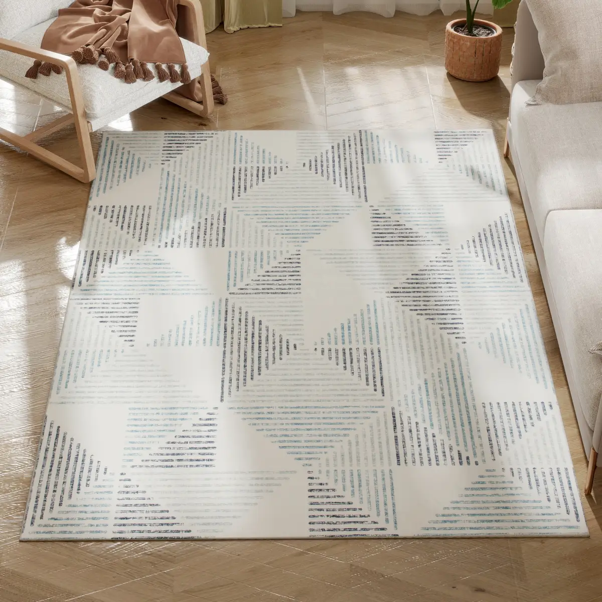 HOMCOM Non-Slip Large Rug for Living Room - Rug