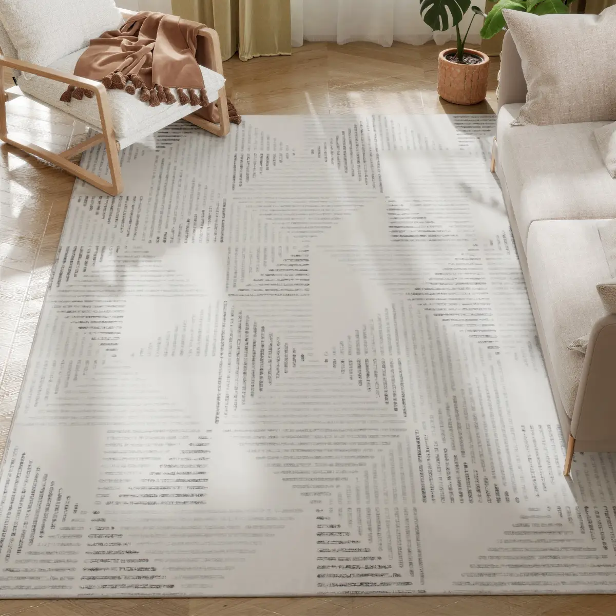 HOMCOM Non-Slip Large Rug for Living Room - Rug