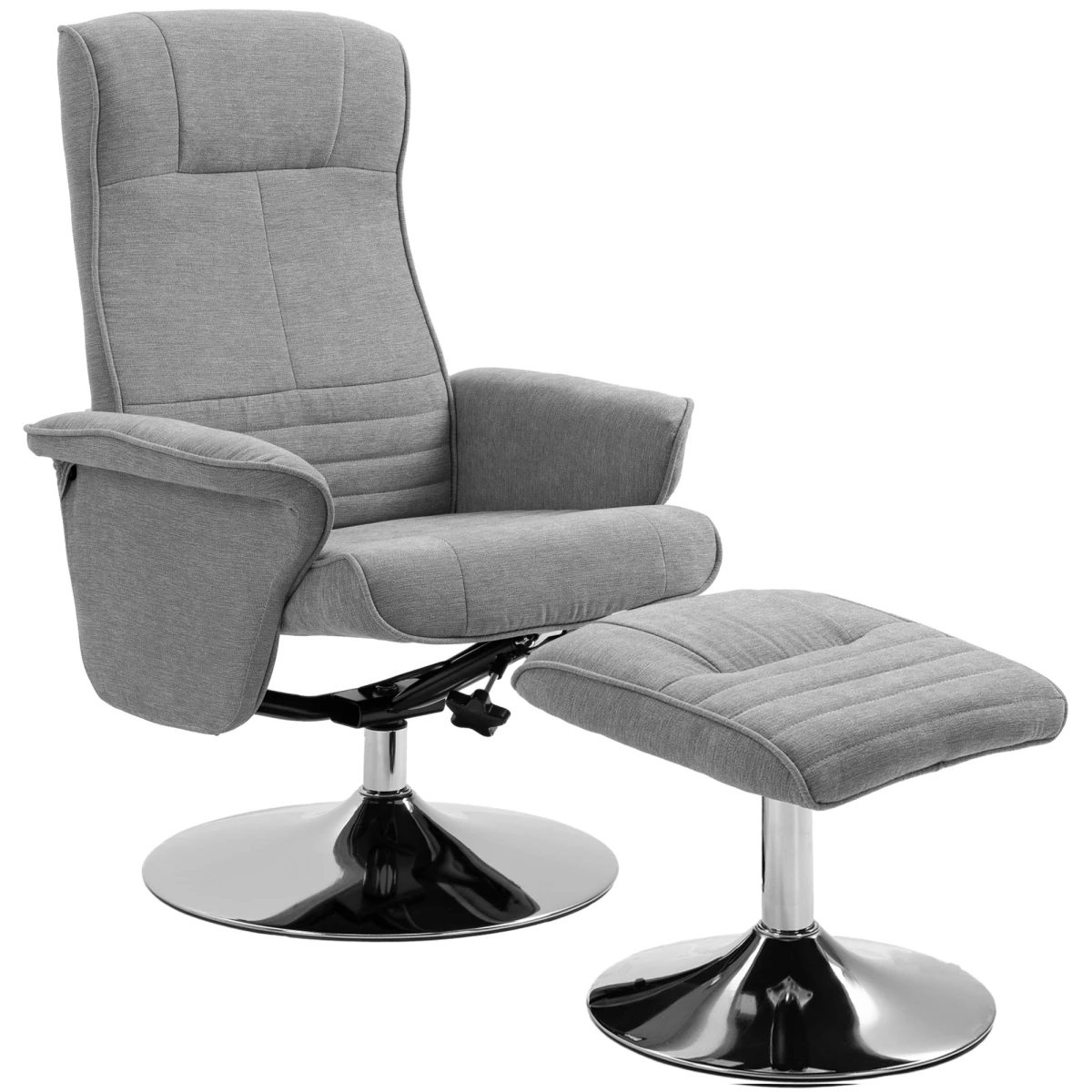 HOMCOM HOMCOM Upholstered Swivel Recliner Std 135 Recline For Home - Recliner