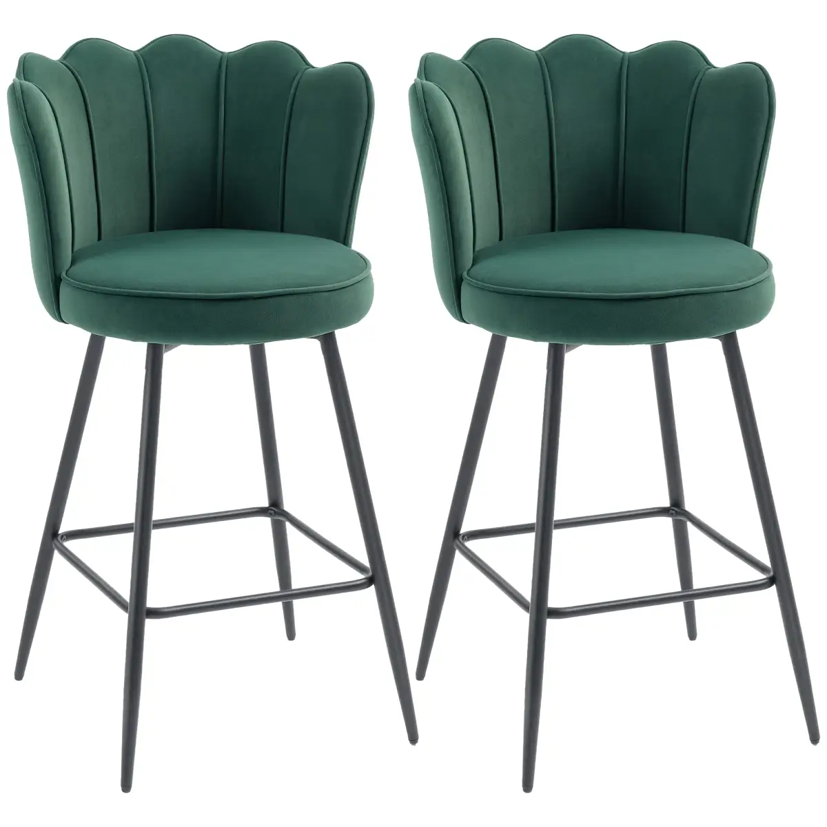 HOMCOM HOMCOM Barstools with Petal Backrest for Kitchen Island - Bar Stool