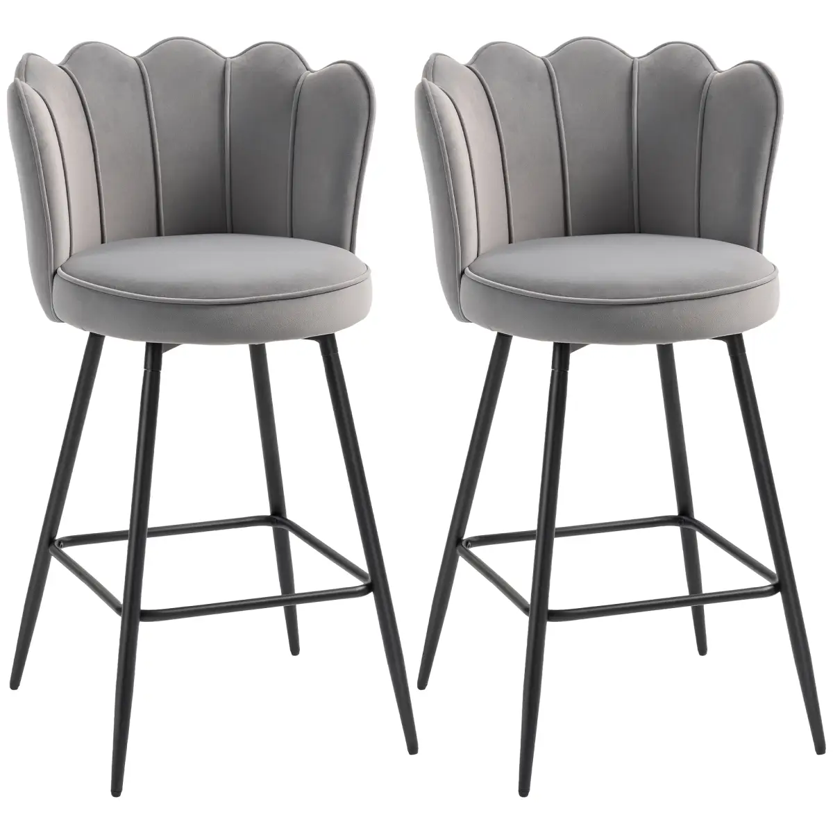 HOMCOM HOMCOM Barstools with Petal Backrest for Kitchen Island - Bar Stool