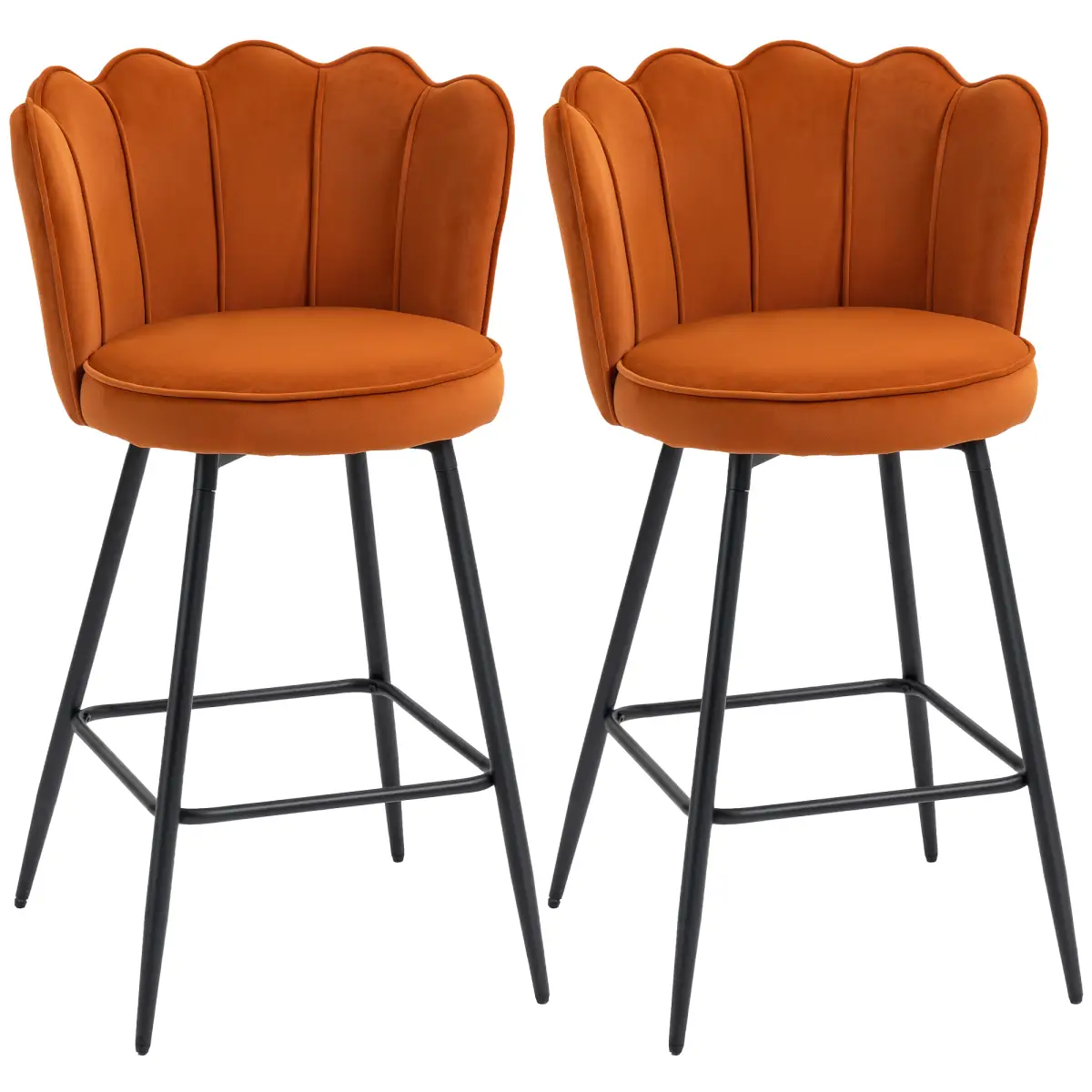 HOMCOM HOMCOM Barstools with Petal Backrest for Kitchen Island - Bar Stool
