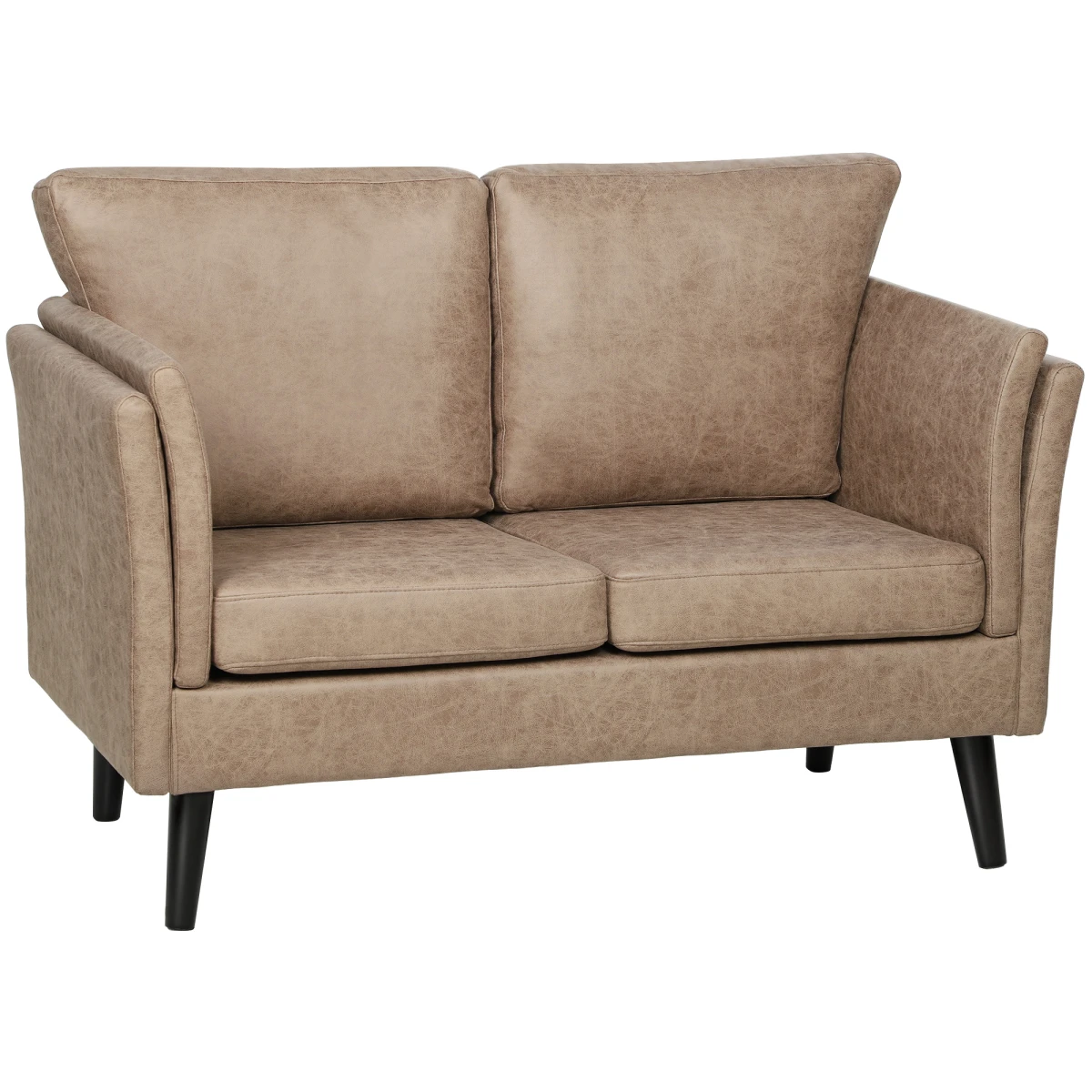 HOMCOM Loveseat Sofa Compact Leathaire Upholstery Bedroom by HOMCOM