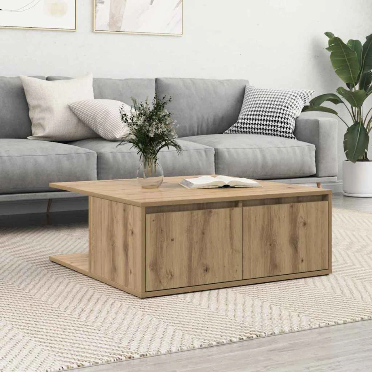 VidaXL Coffee Table 80x80x31 Engineered Wood by vidaXL