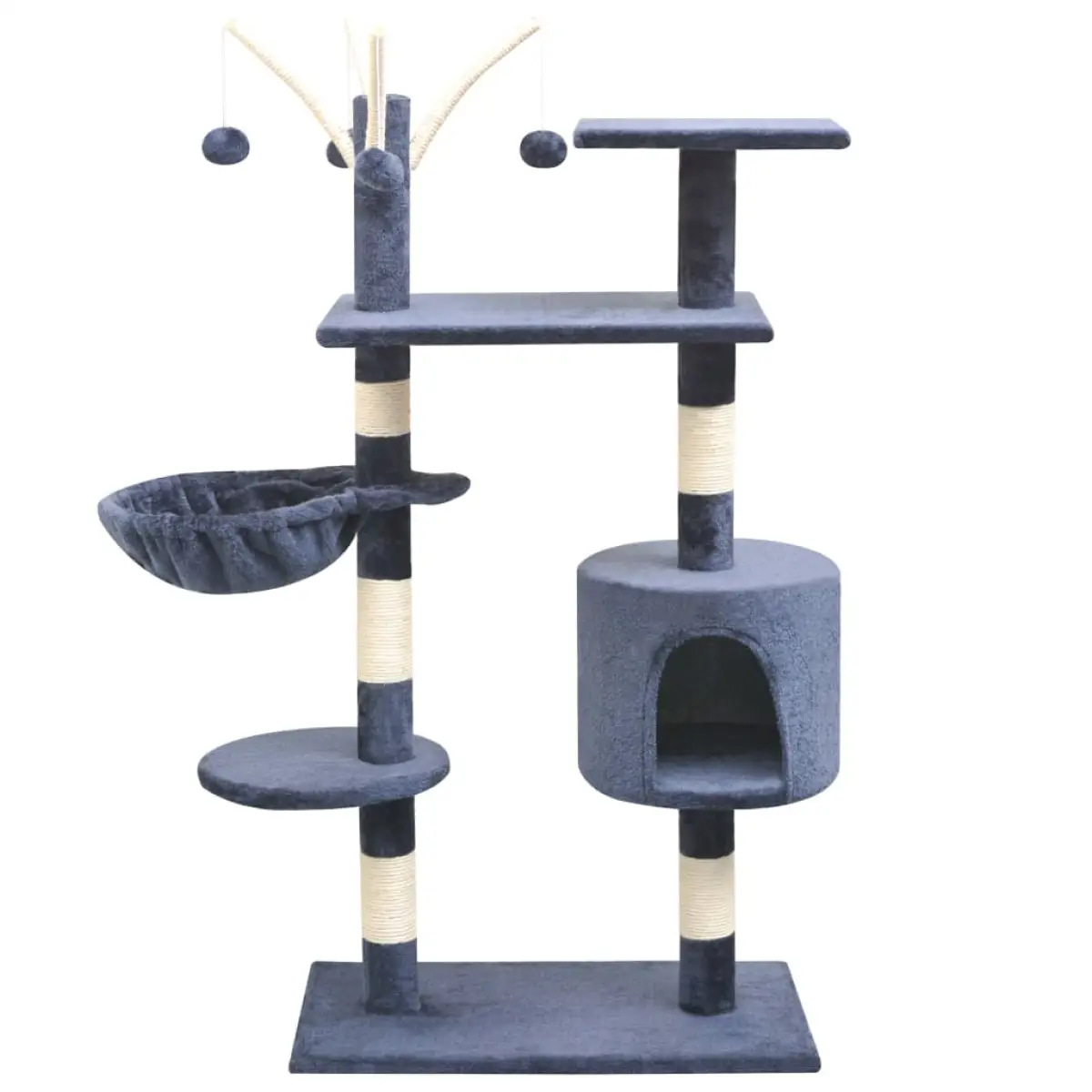 vidaXL vidaXL Cat Tree with Sisal Scratching Posts 125 cm Grey - Cat Tree
