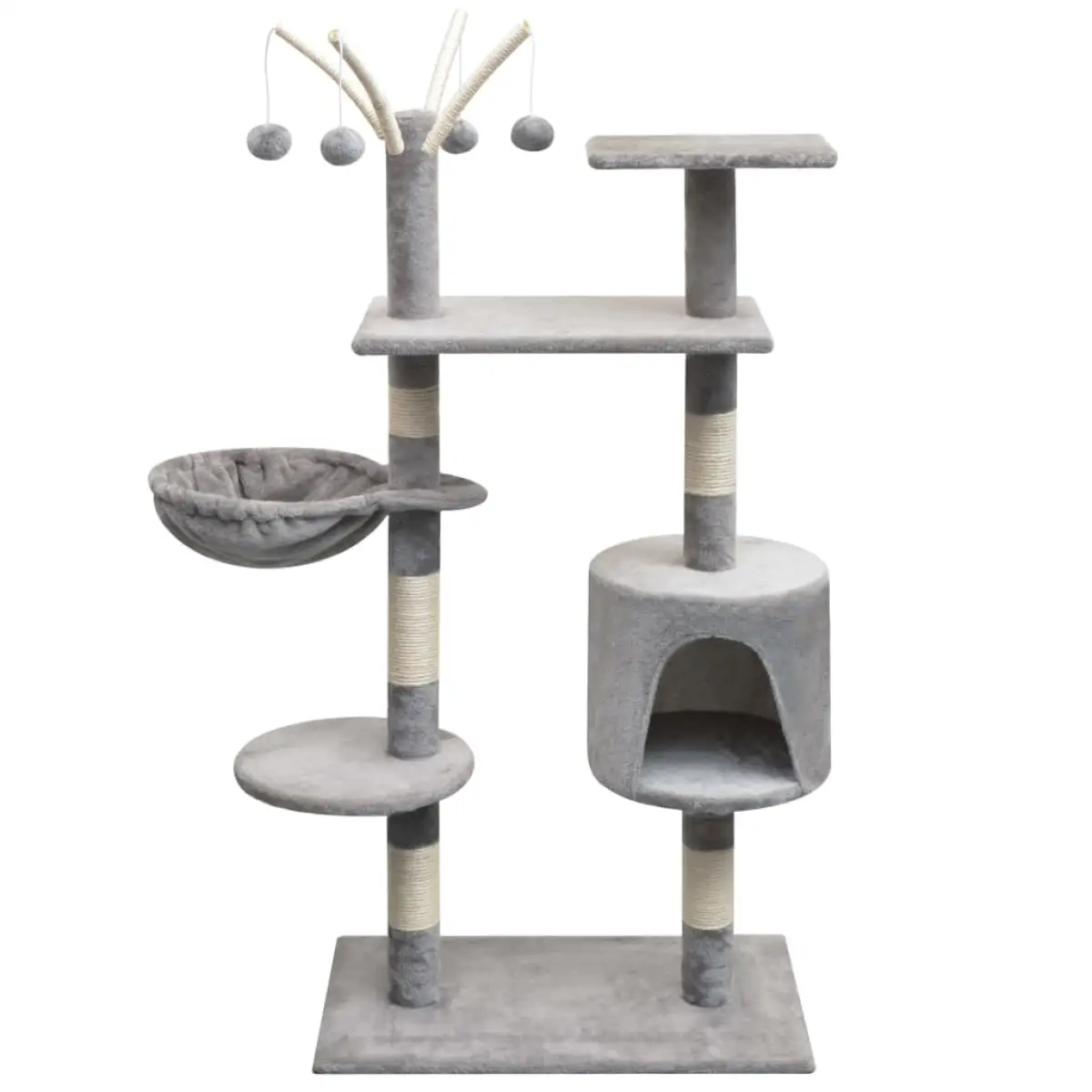vidaXL vidaXL Cat Tree with Sisal Scratching Posts 125 cm Grey - Cat Tree