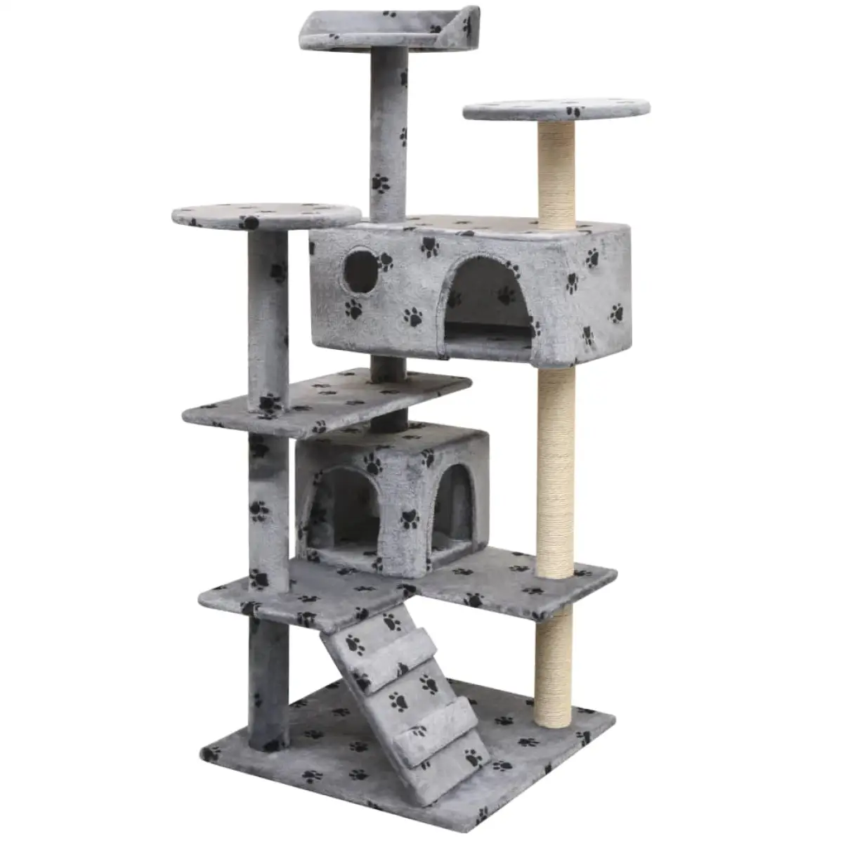 vidaXL vidaXL Cat Tree with Sisal Scratching Posts 125 cm Grey - Cat Tree