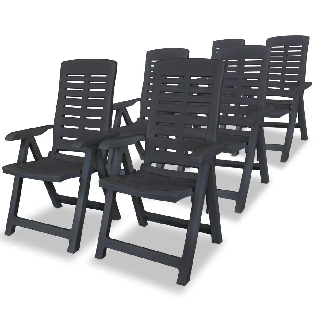 vidaXL vidaXL Reclining Garden Chairs 2 pcs Plastic White - Garden Chairs