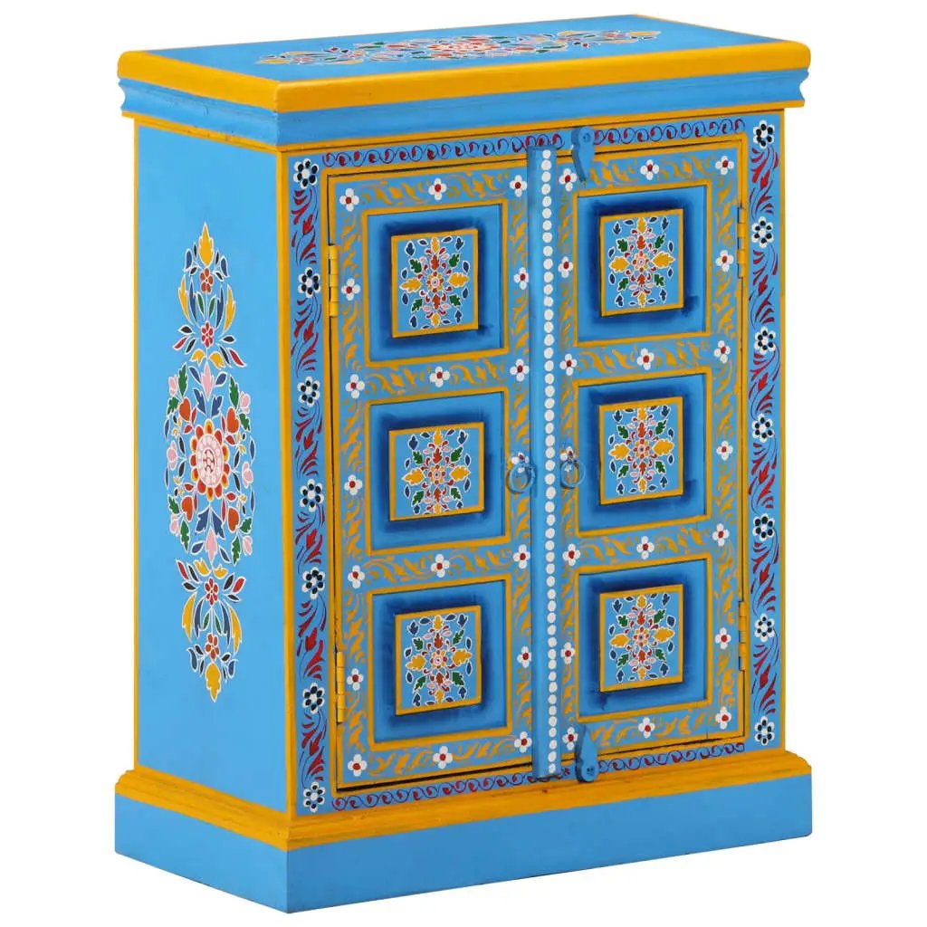 vidaXL vidaXL Sideboard Solid Mango Wood Turquoise Hand Painted - Sideboard
