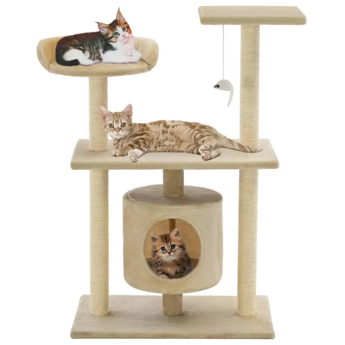 vidaXL vidaXL Cat Tree with Sisal Scratching Posts 95 cm Grey - Cat Tree