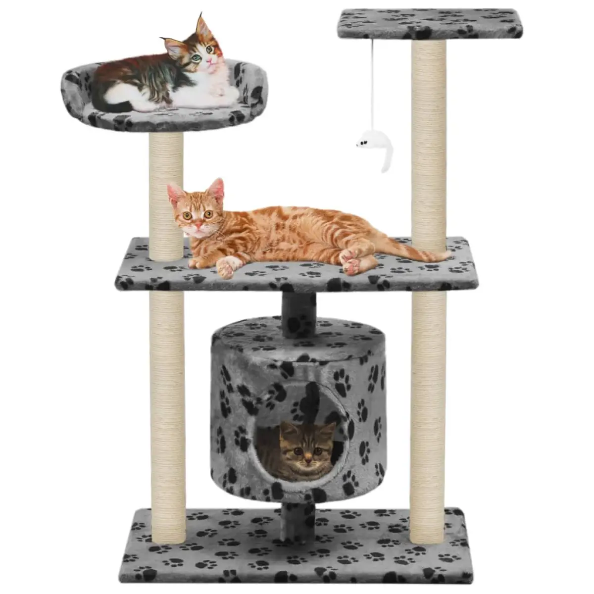 vidaXL vidaXL Cat Tree with Sisal Scratching Posts 95 cm Grey - Cat Tree