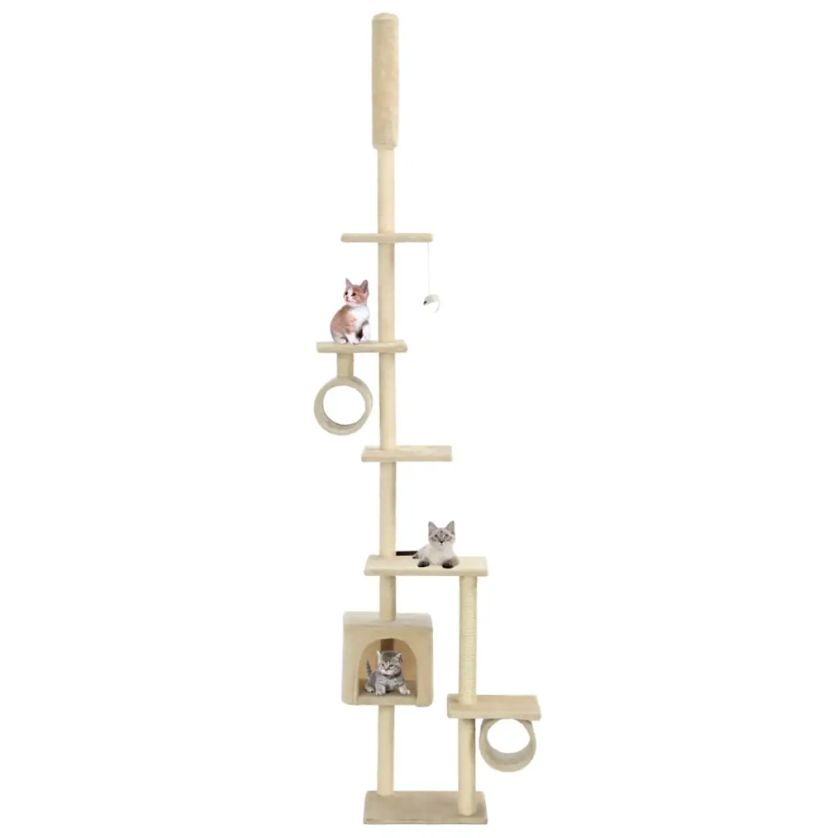 vidaXL vidaXL Cat Tree with Sisal Scratching Posts 260 cm Grey - Cat Tree