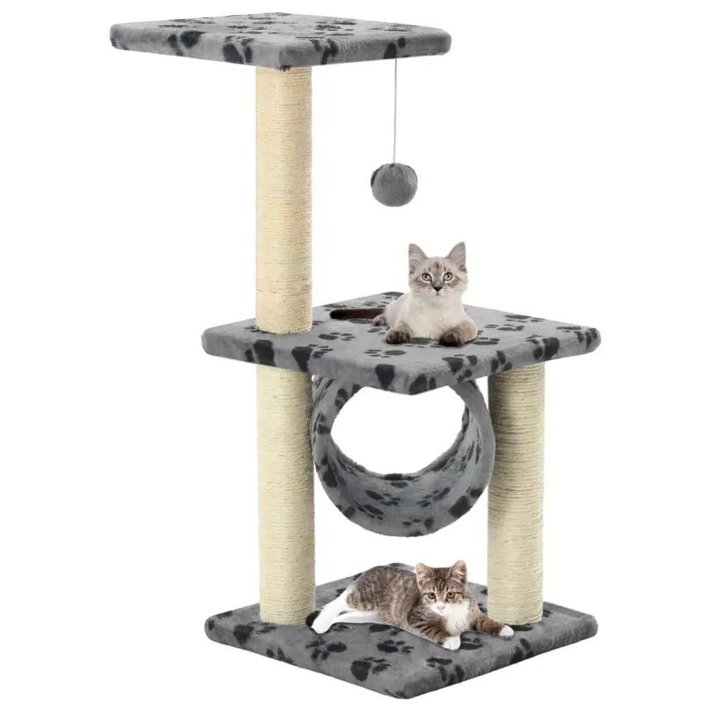 vidaXLCat Tree with Sisal Scratching Posts 65 cm Grey - from vidaXL