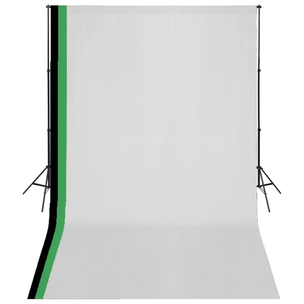 vidaXL vidaXL Photo Studio Kit with 3 Cotton Backdrops Adjustable Frame 3x3m - Photo Frame