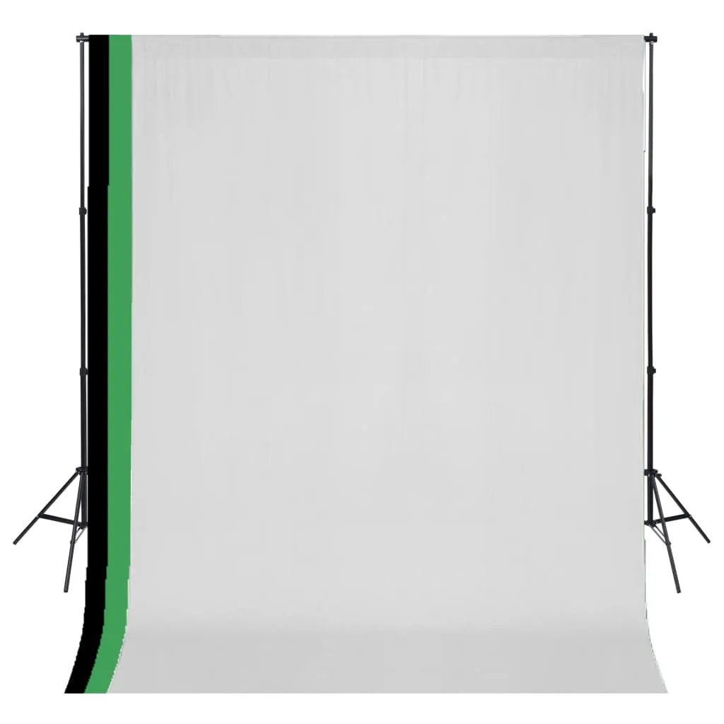 vidaXL vidaXL Photo Studio Kit with 3 Cotton Backdrops Adjustable Frame 3x3m - Photo Frame