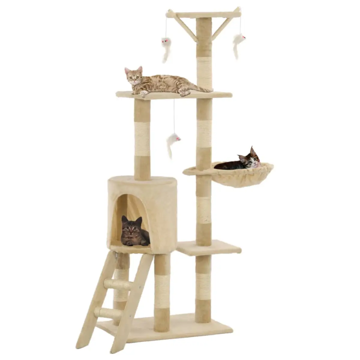 vidaXL vidaXL Cat Tree with Sisal Scratching Posts 138 cm Grey - Cat Tree