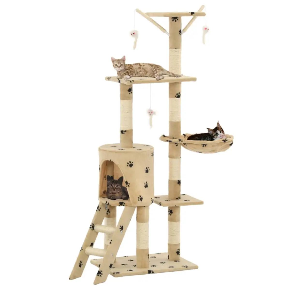 vidaXL vidaXL Cat Tree with Sisal Scratching Posts 138 cm Grey - Cat Tree