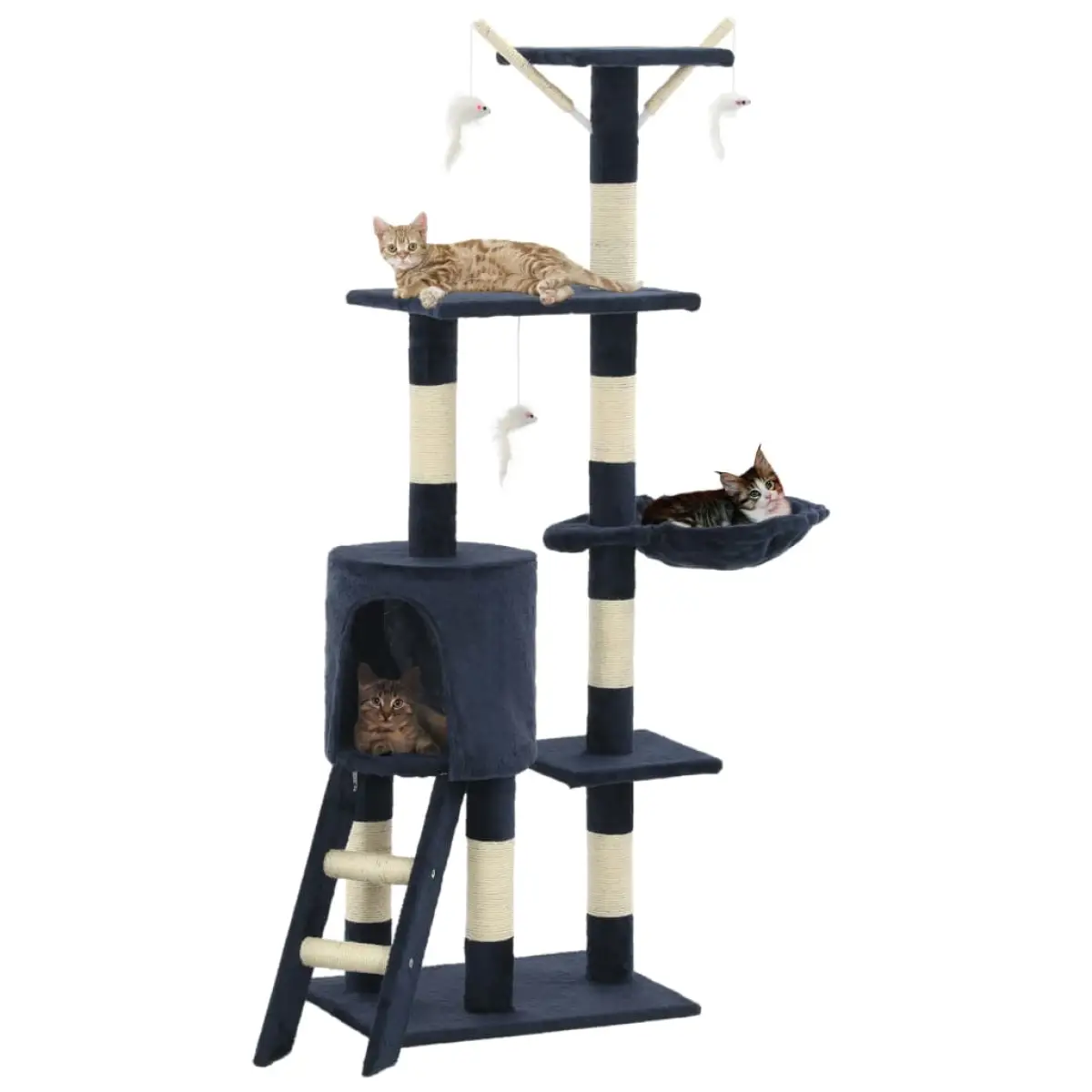 vidaXL vidaXL Cat Tree with Sisal Scratching Posts 138 cm Grey - Cat Tree
