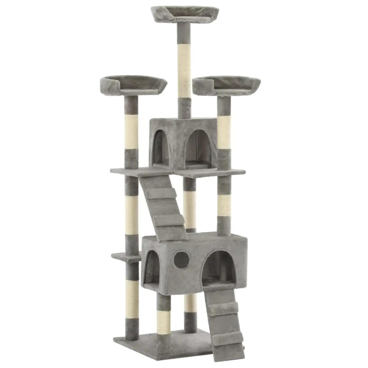 vidaXL vidaXL Cat Tree with Sisal Scratching Posts 170 cm Grey - Cat Tree
