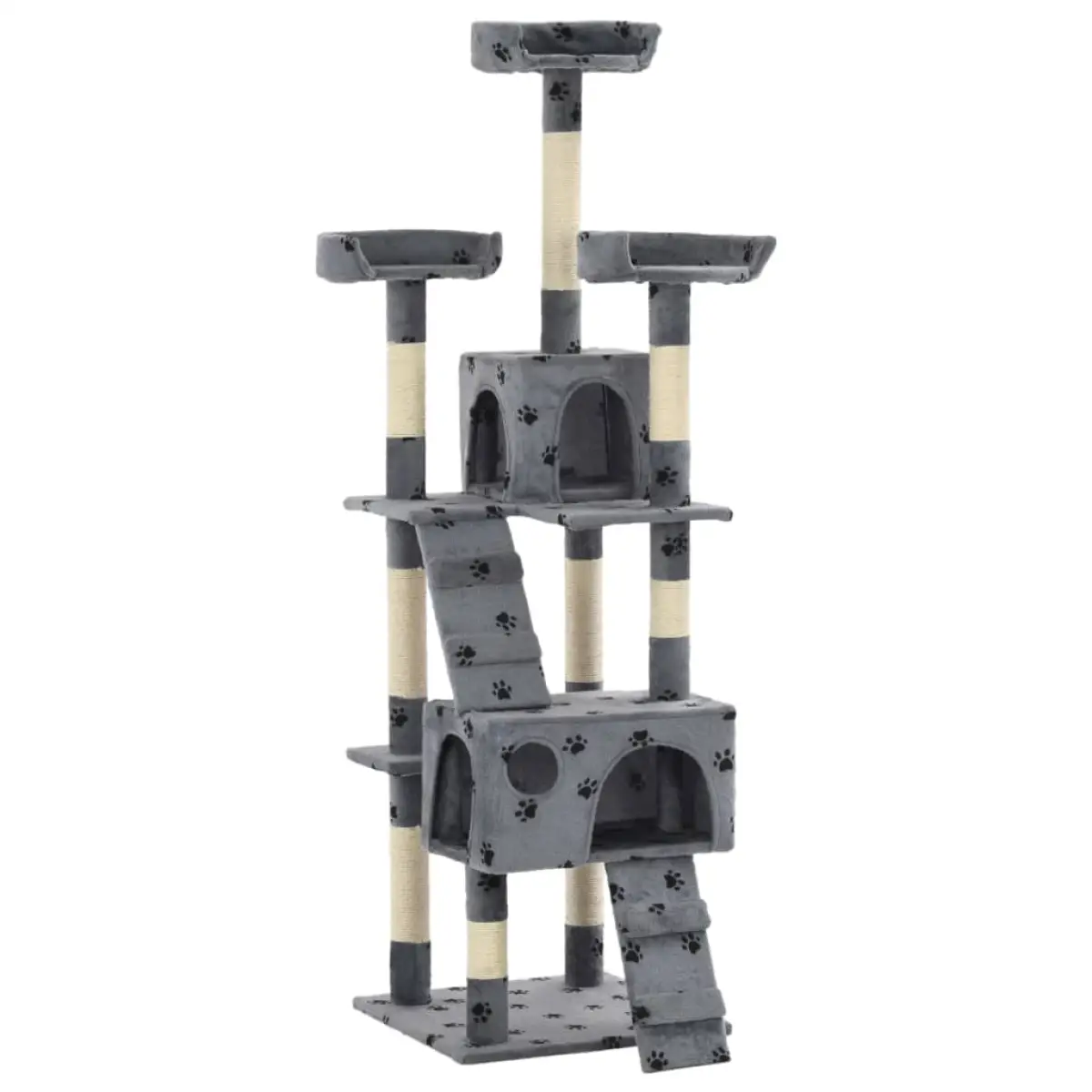vidaXL vidaXL Cat Tree with Sisal Scratching Posts 170 cm Grey - Cat Tree