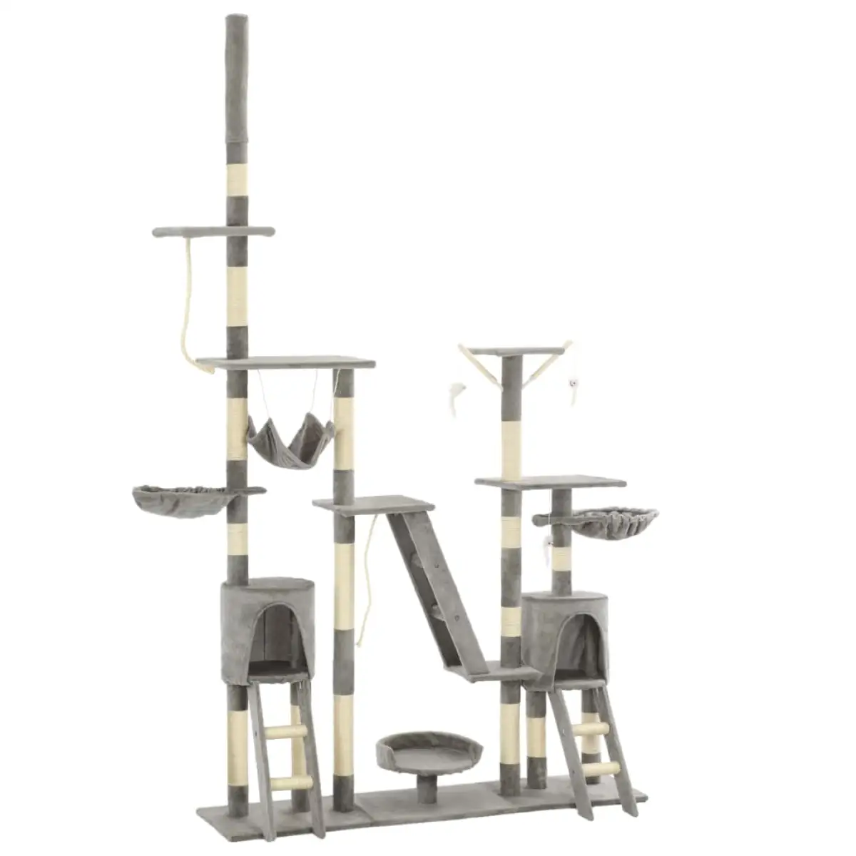 vidaXL vidaXL Cat Tree with Sisal Scratching Posts 230-250 cm Grey - Cat Tree
