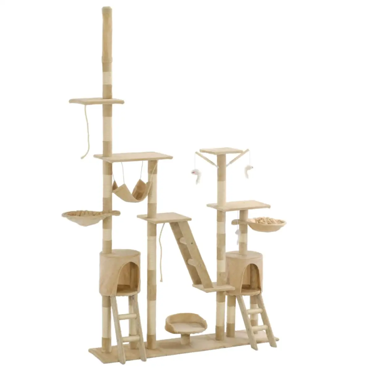 vidaXL vidaXL Cat Tree with Sisal Scratching Posts 230-250 cm Grey - Cat Tree