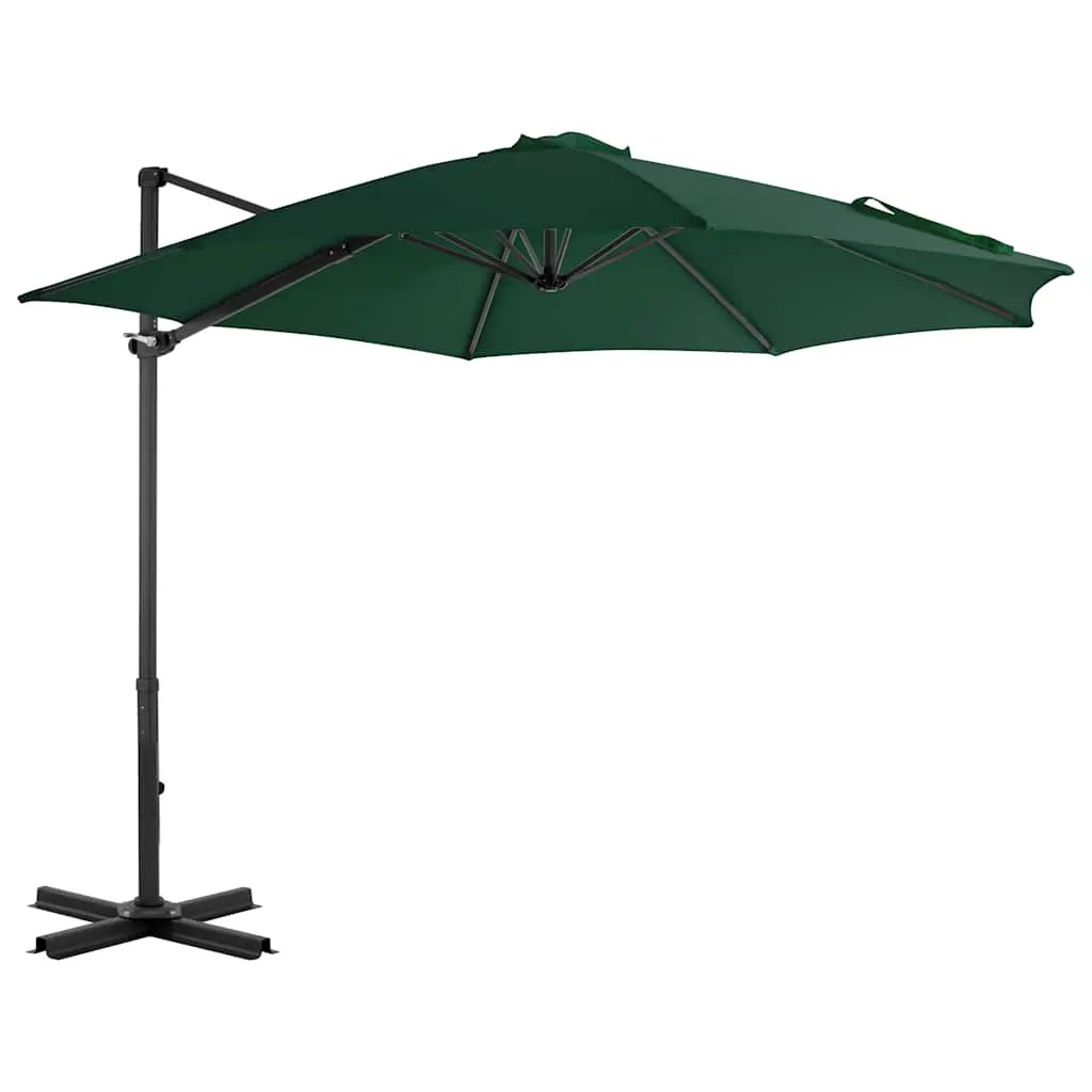 vidaXL vidaXL Garden Parasol with Portable Base Green - Parasol