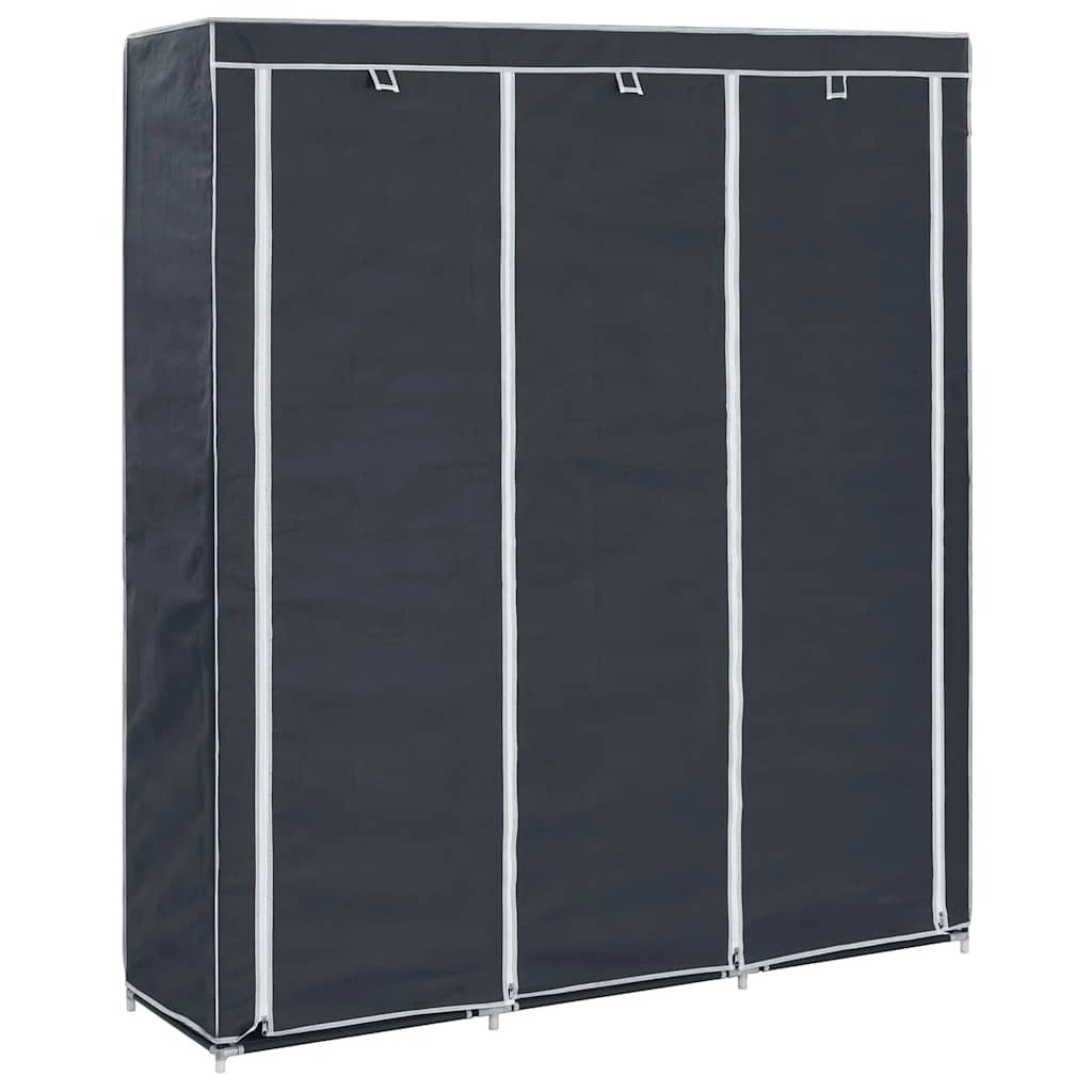 vidaXL vidaXL Wardrobe with Compartments and Rods Black 150x45x175 cm Fabric - Wardrobe